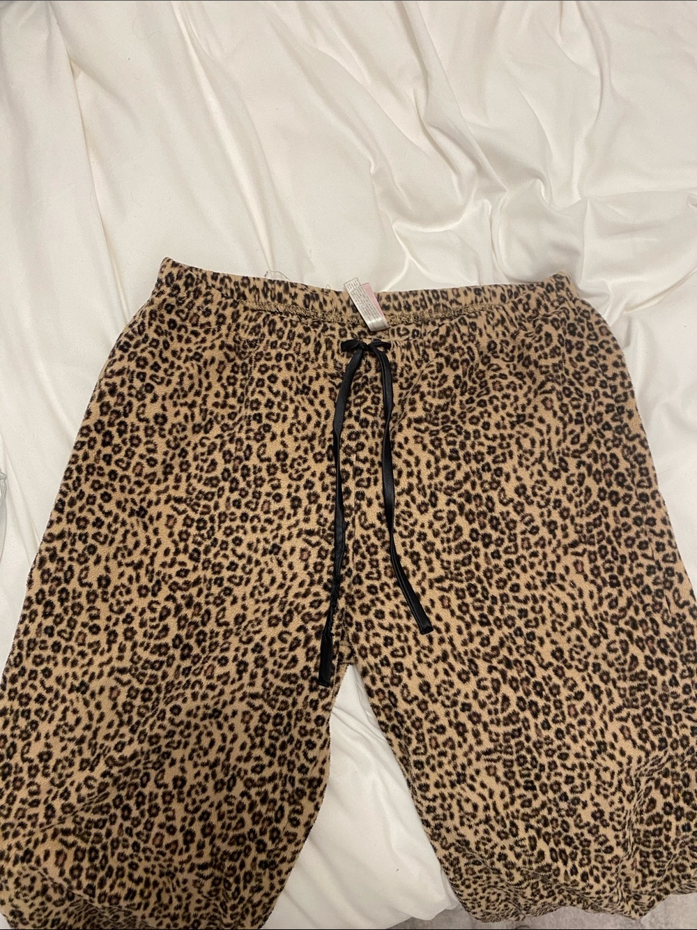 Leopard Print pj with Drawstring - Tan & Black